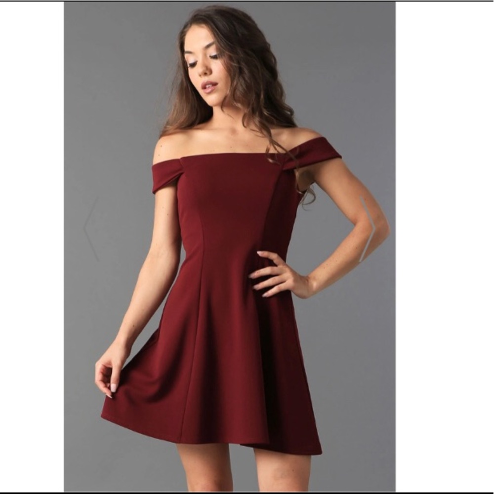 Teeze me Off-The-Shoulder‎ Fit-and-Flare Dress